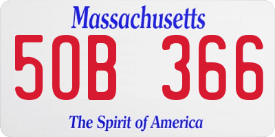 MA license plate 5OB366