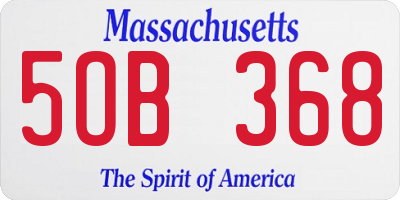 MA license plate 5OB368