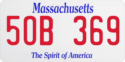 MA license plate 5OB369