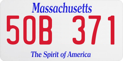MA license plate 5OB371