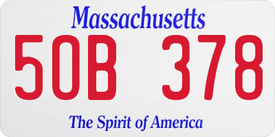 MA license plate 5OB378