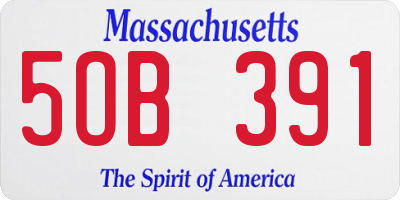 MA license plate 5OB391