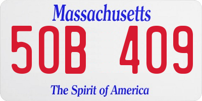 MA license plate 5OB409