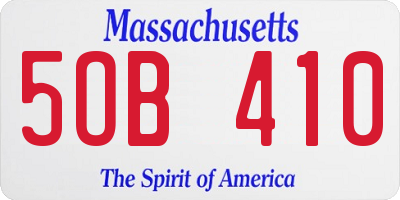 MA license plate 5OB410