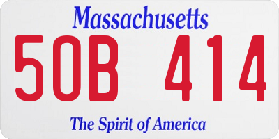 MA license plate 5OB414