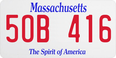 MA license plate 5OB416