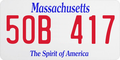 MA license plate 5OB417