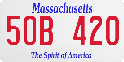 MA license plate 5OB420