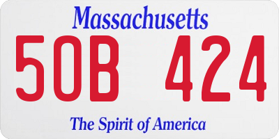 MA license plate 5OB424