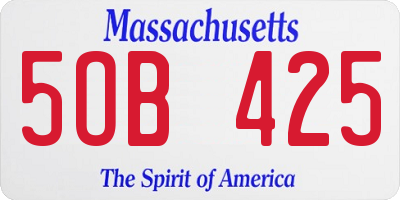 MA license plate 5OB425