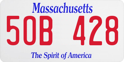 MA license plate 5OB428