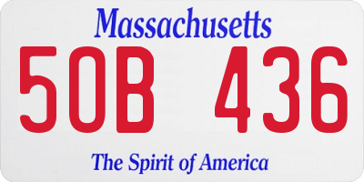MA license plate 5OB436