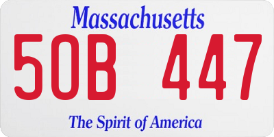 MA license plate 5OB447