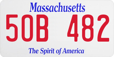 MA license plate 5OB482