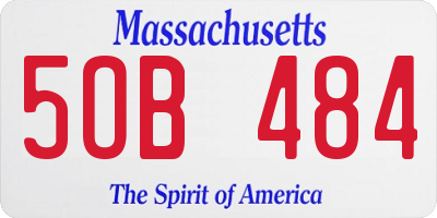 MA license plate 5OB484