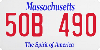 MA license plate 5OB490