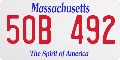 MA license plate 5OB492