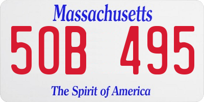 MA license plate 5OB495
