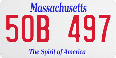 MA license plate 5OB497