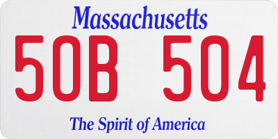 MA license plate 5OB504