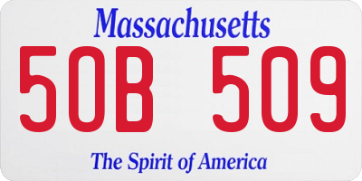 MA license plate 5OB509