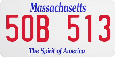 MA license plate 5OB513