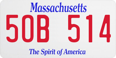 MA license plate 5OB514
