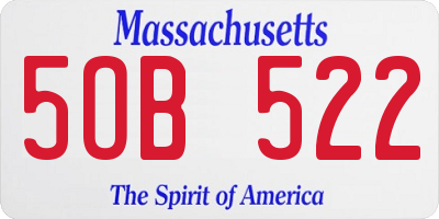 MA license plate 5OB522