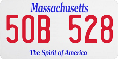 MA license plate 5OB528