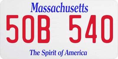 MA license plate 5OB540