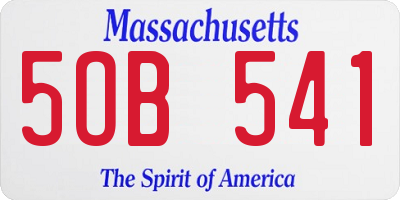 MA license plate 5OB541
