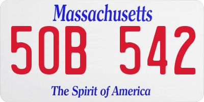 MA license plate 5OB542