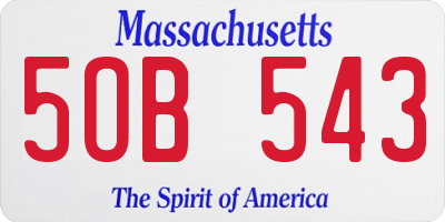 MA license plate 5OB543