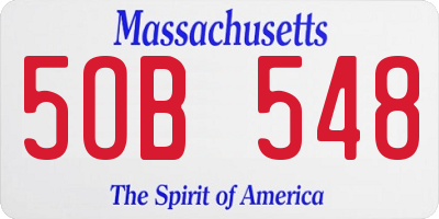 MA license plate 5OB548