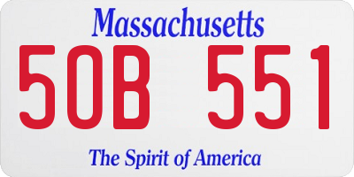MA license plate 5OB551