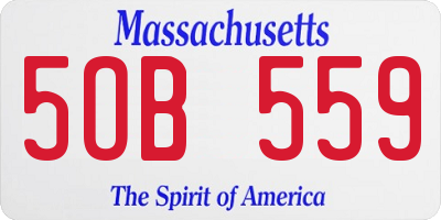 MA license plate 5OB559