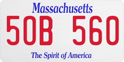 MA license plate 5OB560