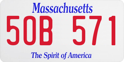 MA license plate 5OB571