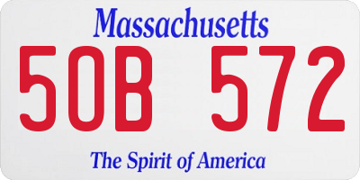 MA license plate 5OB572