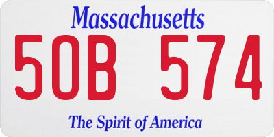 MA license plate 5OB574