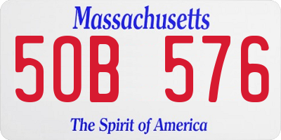 MA license plate 5OB576