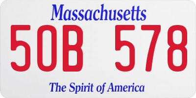 MA license plate 5OB578
