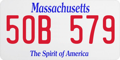 MA license plate 5OB579