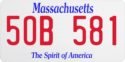 MA license plate 5OB581