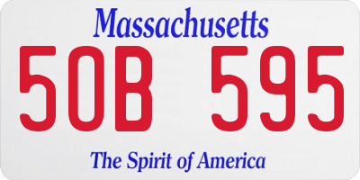MA license plate 5OB595