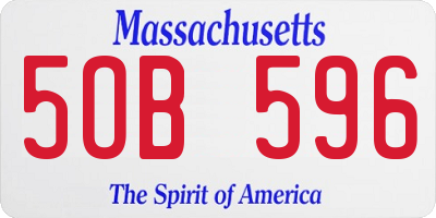 MA license plate 5OB596