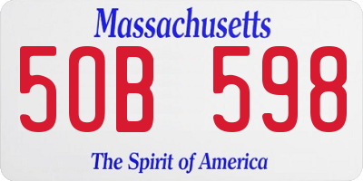 MA license plate 5OB598