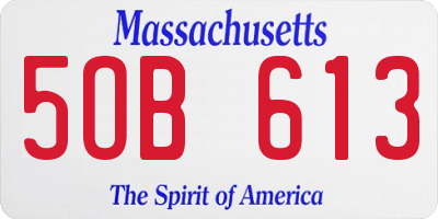 MA license plate 5OB613