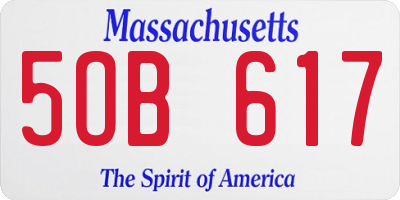 MA license plate 5OB617