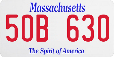 MA license plate 5OB630